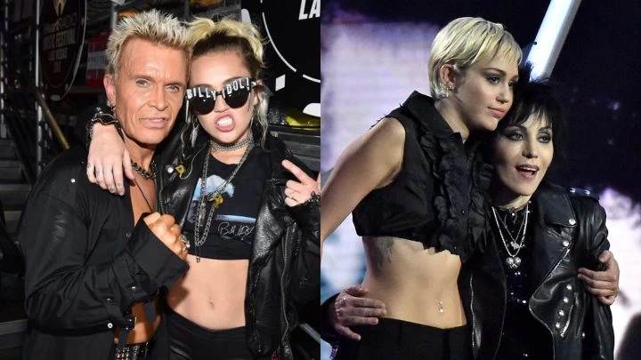 Joan Jett y Billy Idol con Miley Cyrus