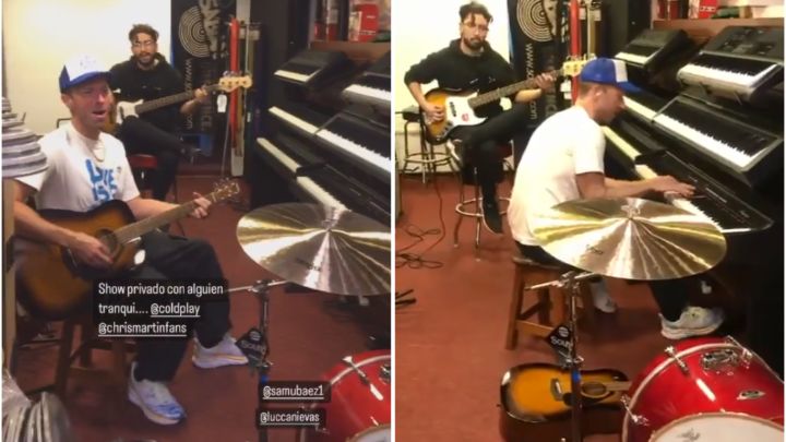 Mirá el vídeo viral de Chris Martin visitando una tienda de música