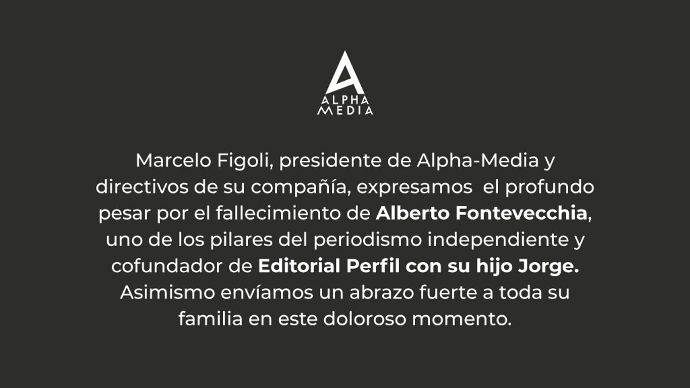Alpha Media lamenta profundamente el fallecimiento de Alberto Fontevecchia
