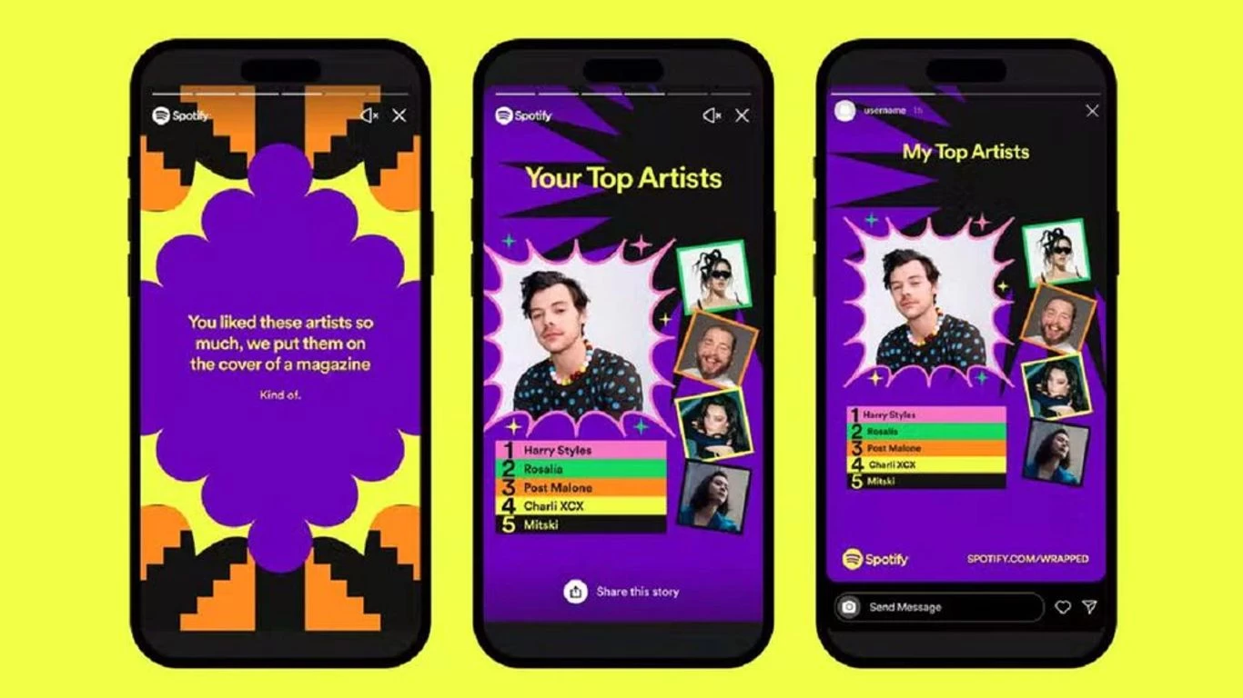 Sección de artistas más escuchados en Spotify Wrapped
