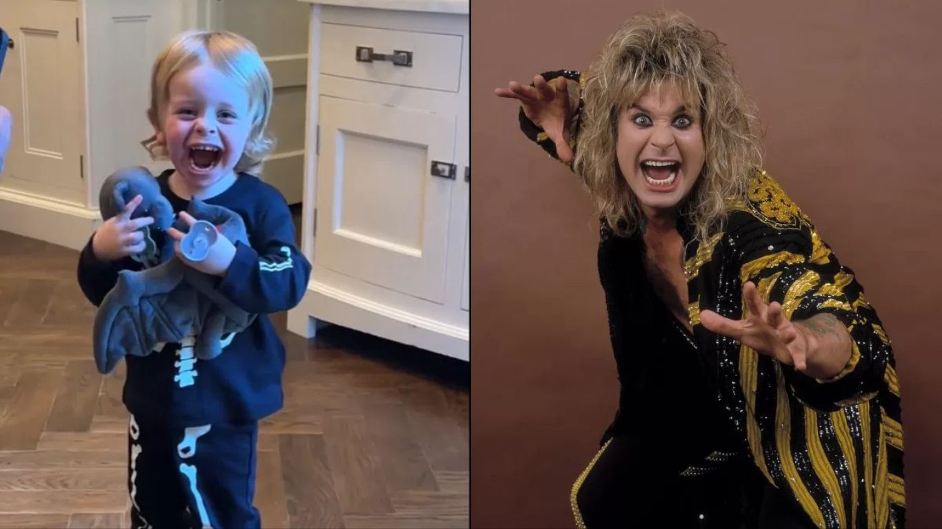 El nieto de Ozzy Osbourne le arranca la cabeza a un murciélago de juguete